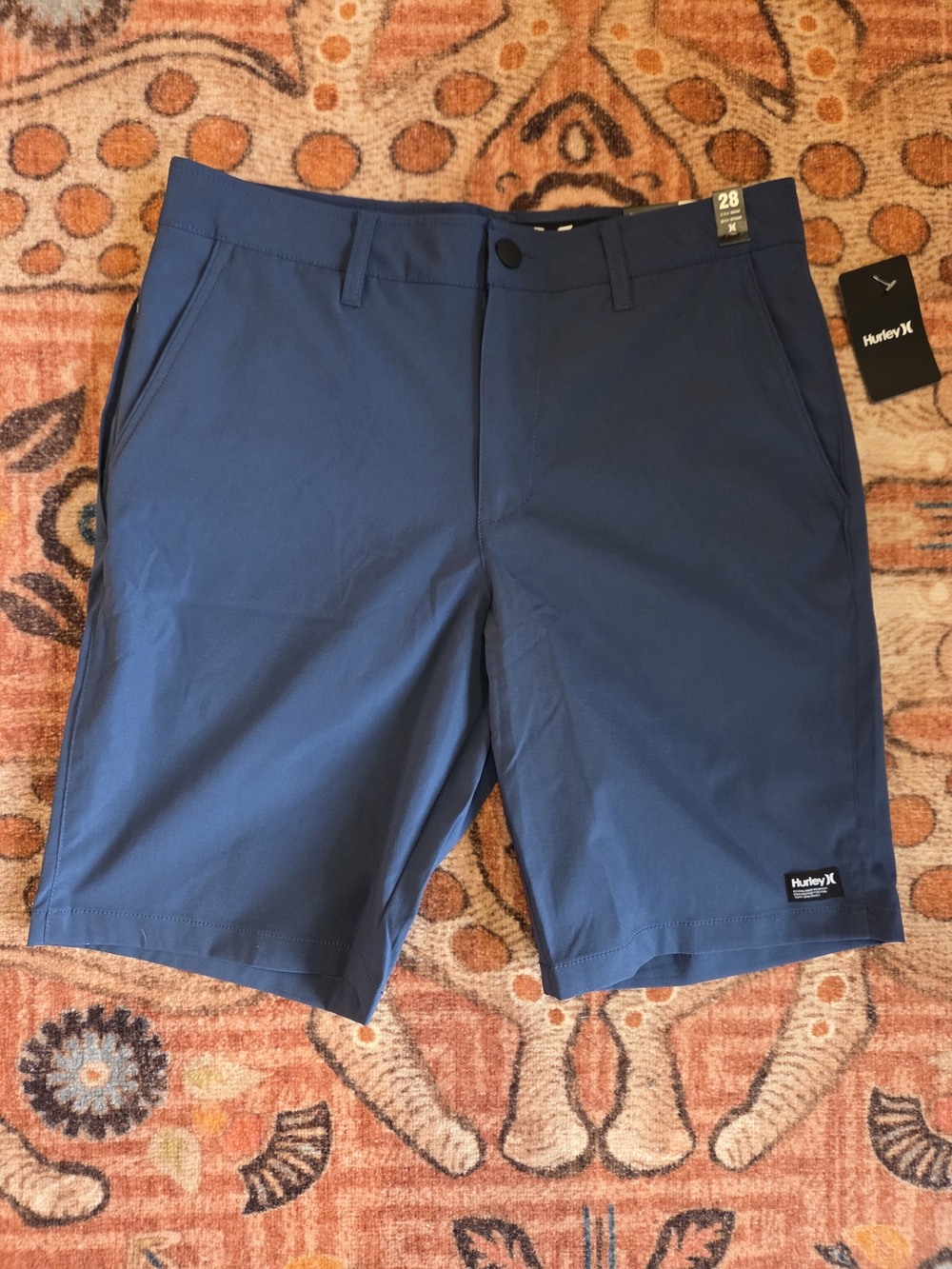 NWT Hurley Navy Hybrid Walk Shorts Size 28 Golf Casual Performance